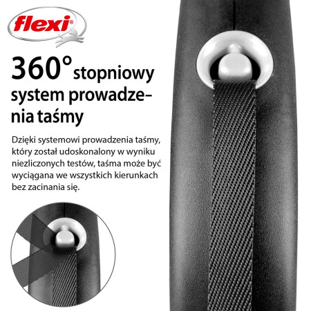 Flexi Black Design L pavadėlis 5 m geltonas