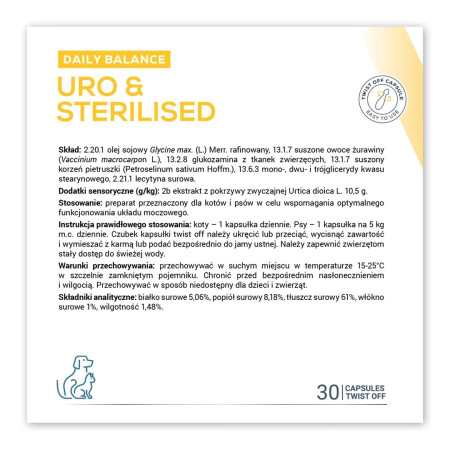 VETEXPERT Uro & Sterilised - papildai šunims ir katėms - 30 vnt.