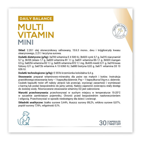 VetExpert Multivitamin Mini - papildai šunims ir katėms - 30 vnt.