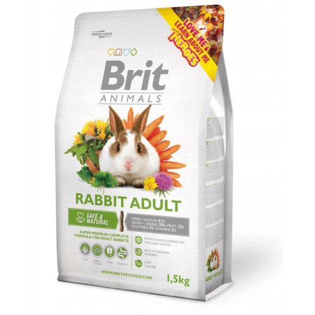 BRIT Animals Rabbit Adult Complete - maistas triušiams - 1,5 kg