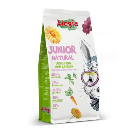 ALEGIA Junior Natural - triušių maistas - 650 g