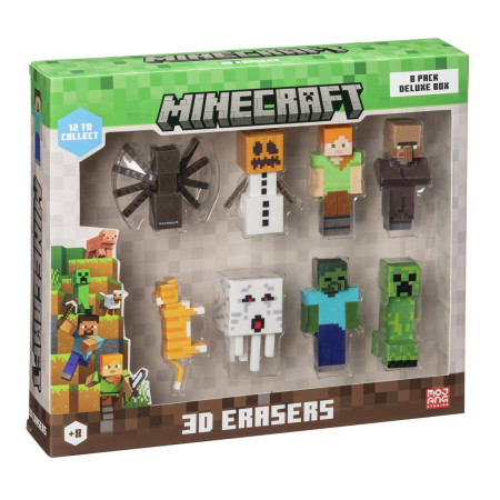MINECRAFT 3D TRINTUKAI - 8 PAKAS DELUXE DĖŽUTĖ VER.B