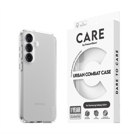 PanzerGlass CARE Flagship Case Urban Combat su skaidriu rėmeliu Samsung Galaxy S25 Plus