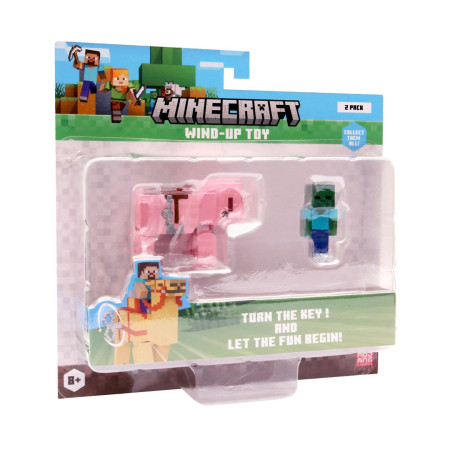 Minecraft S2 3D Vėjo figūrėlė - Baby Zombie & Pig