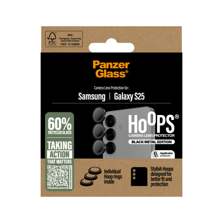 PanzerGlass Hoops® Kameros objektyvo apsauga juoda Samsung Galaxy S25