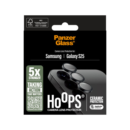 PanzerGlass Hoops® Keraminis fotoaparato objektyvo apsauginis stiklas Samsung Galaxy S25