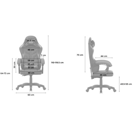 Huzaro Force 2.7 Juoda Anglies Žaidimų Kėdė Mėlyna