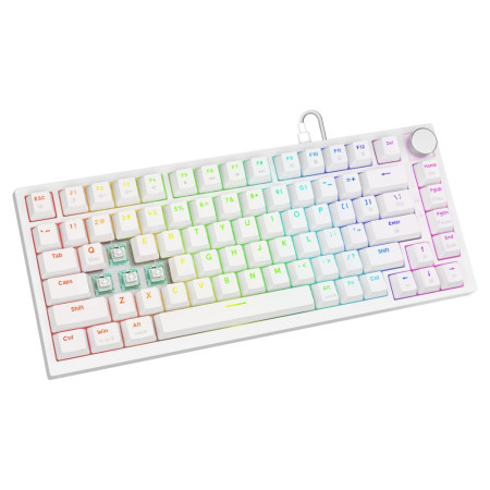 Savio ASTRAL WHITE JADE klaviatūra Žaidimams USB QWERTY JAV tarptautinė versija Balta