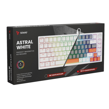 SAVIO ASTRAL WHITE JADE 3 COLOURS klaviatūra Žaidimams