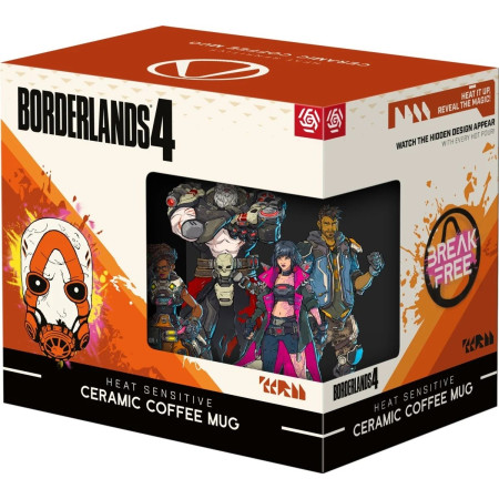 Šilumos atskleidimo puodelis Good Loot Borderlands 4 - Vault Keeper Glitch 450 ml Juoda, Oranžinė