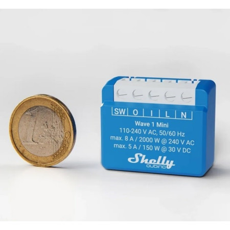 Shelly Qubino Wave 1 Mini LR Išmanusis jungiklis Z-Wave Mėlyna