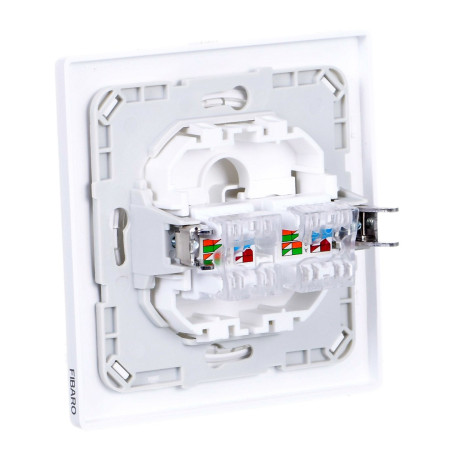 Fibaro Walli N šakutės lizdas 2 x RJ-45 Baltas