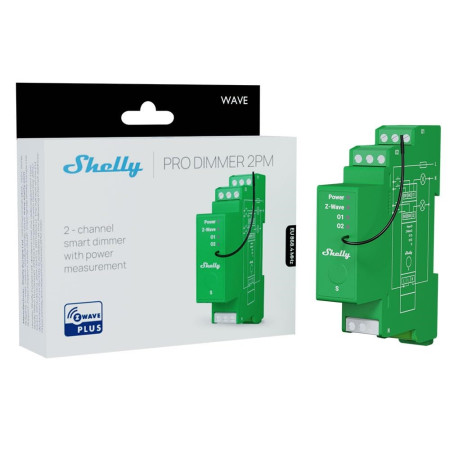 Shelly Wave Pro Dimmer 2PM - Z-Wave apšvietimo reguliatorius