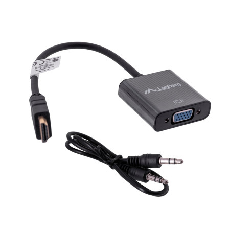 Lanberg AD-0017-BK VGA HDMI Adapteris 0,2 m Juoda