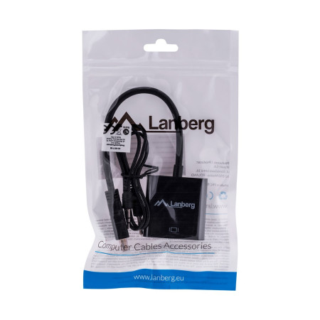 Lanberg AD-0017-BK VGA HDMI Adapteris 0,2 m Juoda