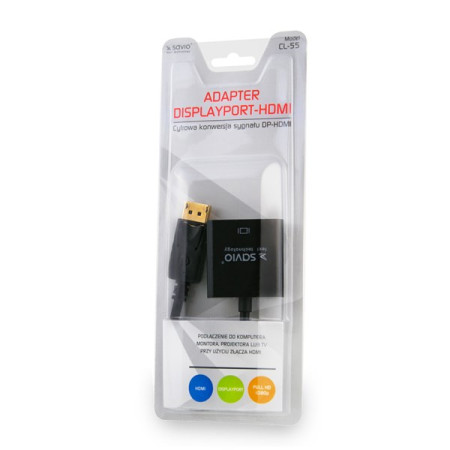 Savio CL-55 DisplayPort į HDMI adapteris 0,2 m