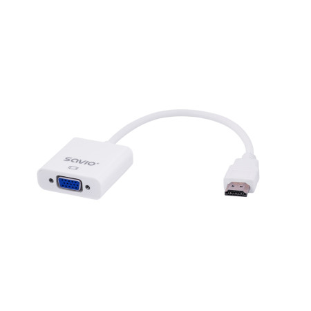 SAVIO CL-27B HDMI A tipo (standartinis) - VGA (D-Sub) adapteris 0,1 m Balta