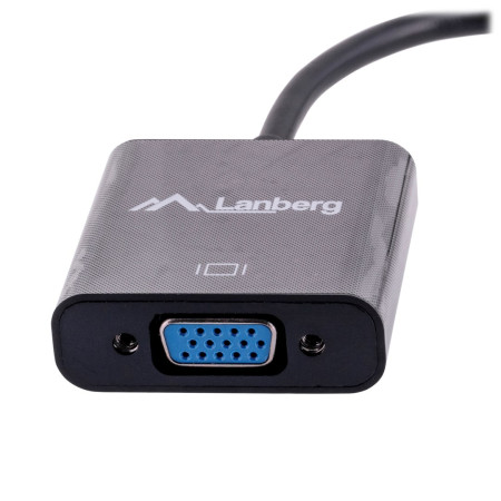 Lanberg vaizdo kabelio adapteris 0,2 m VGA (D-Sub) Mini DisplayPort Juoda