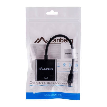 Lanberg vaizdo kabelio adapteris 0,2 m VGA (D-Sub) Mini DisplayPort Juoda