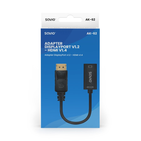 Savio DisplayPort (M) v1.2 - HDMI A (F) v1.4 adapteris 4K AK-62