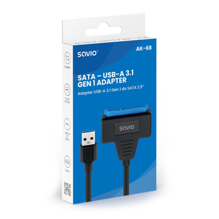 SAVIO AK-68 USB-A 3.1 Gen 1 (M) - SATA (F) adapteris