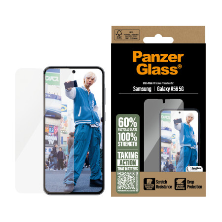 PanzerGlass ® ekrano apsaugos stiklas Samsung Galaxy A56 5G | Ultra-Platus pritaikymas su EasyAligner