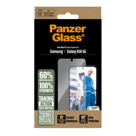 PanzerGlass ® ekrano apsaugos stiklas Samsung Galaxy A56 5G | Ultra-Platus pritaikymas su EasyAligner