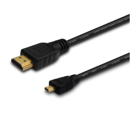 Savio HDMI kabelis 1 m (A tipo, D tipo, juodas)