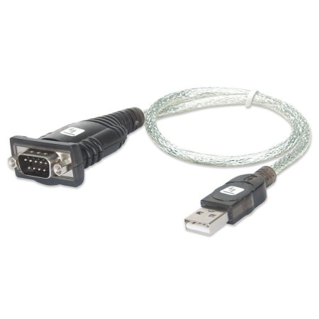 Techly 0,45 m USB-SER-2T serijinis kabelis, permatomas