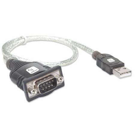 Techly 0,45 m USB-SER-2T serijinis kabelis, permatomas