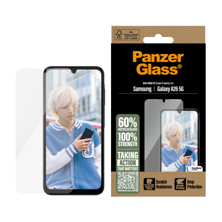 PanzerGlass ® ekrano apsaugos stiklas Samsung Galaxy A26 5G | Ultra-Platus pritaikymas