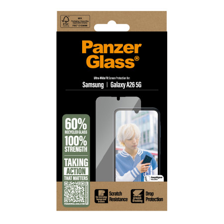 PanzerGlass ® ekrano apsaugos stiklas Samsung Galaxy A26 5G | Ultra-Platus pritaikymas