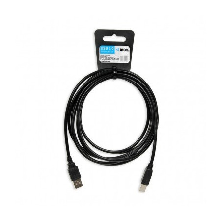 iBox USB 2.0 kabelis 3 m USB A – USB B Juodas