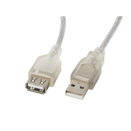 Lanberg USB 2.0 kabelis 1,8 m USB A Permatomas