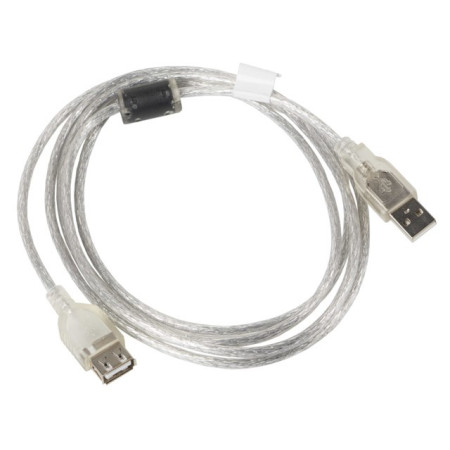Lanberg USB 2.0 kabelis 1,8 m USB A Permatomas