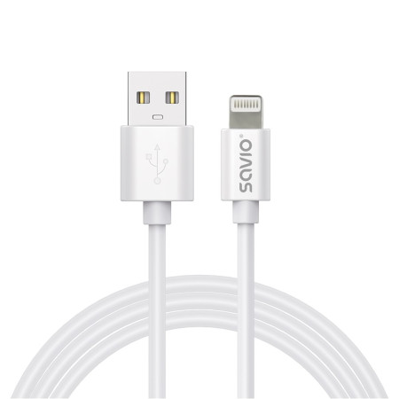 Savio USB 2.0 A į C/Lightning kabelis 2 m Balta
