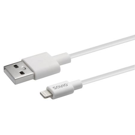 Savio USB 2.0 A į C/Lightning kabelis 2 m Balta