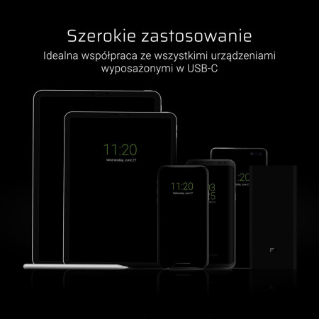 Green Cell USB A į USB C kabelis 0,25 m Juodas