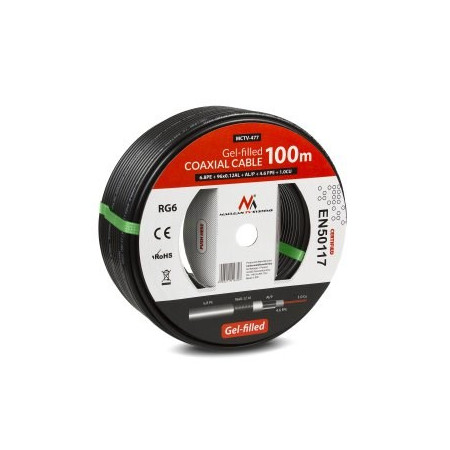 Maclean Bendraašis kabelis 100m Juoda