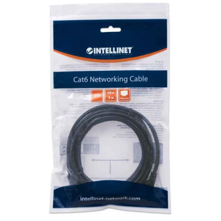 Intellinet 342070 tinklo kabelis Juodas 3 m Cat6 U/UTP