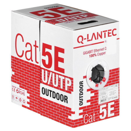 Q-LANTEC KIU5OUTS305Q tinklo kabelis 305 m Cat5e U/UTP juodas