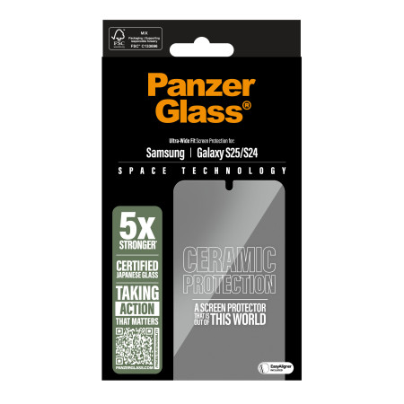 PanzerGlass ® Keraminė ekrano apsauga Samsung Galaxy S25 | S24 | Ultra-Wide Fit su EasyAligner