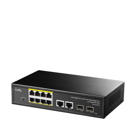 Cudy GS1010PS2 tinklo komutatorius Ne-valdomas Gigabit Ethernet (10/100/1000) Maitinimas per Eternetą (PoE) Juoda