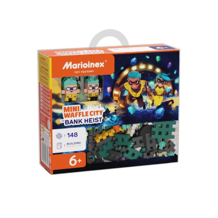 MARIOINEX Mini Waffle City Bank Robbery statybiniai blokai, 148 vnt.
