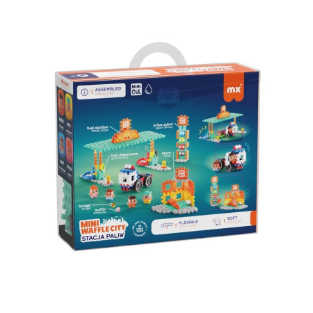 MARIOINEX Mini Waffle City statybiniai blokai Degalinė, 148 vnt.