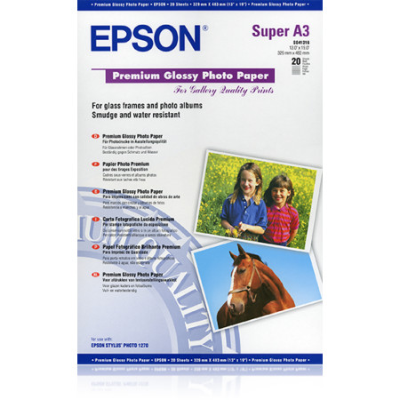 Epson Premium Glossy Photo Paper, DIN A3+, 250g/m², 20 lapų