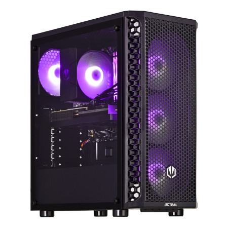 Actina PC su AMD Ryzen™ 5 9600X, 32 GB DDR5, 1 TB SSD, AMD Radeon RX 7700 XT, Midi Tower, Juoda
