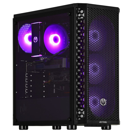 Actina PC su AMD Ryzen™ 7 8700F, 32 GB DDR5, 1 TB SSD, AMD Radeon RX 7700 XT, Midi Tower, Juoda