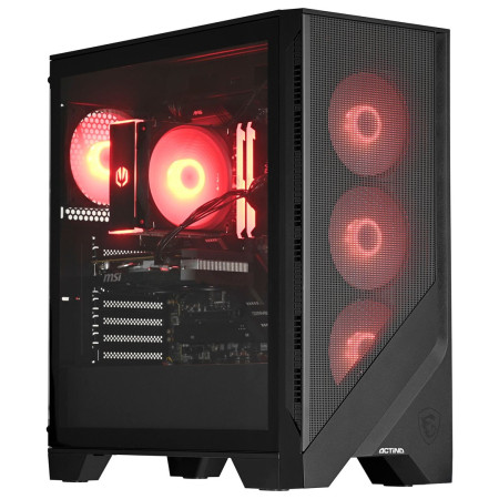 Actina PC su AMD Ryzen™ 5 7500F, 32 GB DDR5, 1 TB SSD, AMD Radeon RX 7700 XT, Midi Tower, Juoda