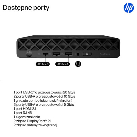 HP ProDesk 4 Mini G1i su Ultra 5, 16 GB RAM, 512 GB SSD, Windows 11 Pro